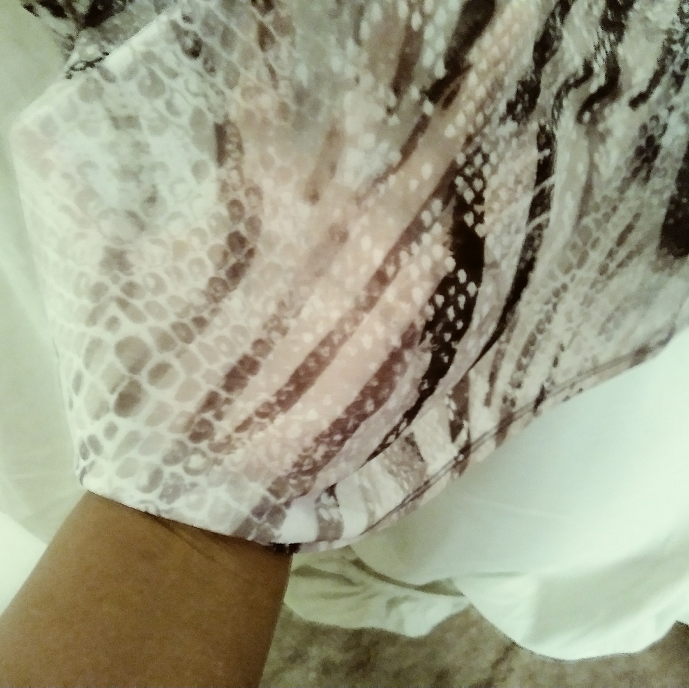 NEW NEVER WORN Sheer reptile print blouse.